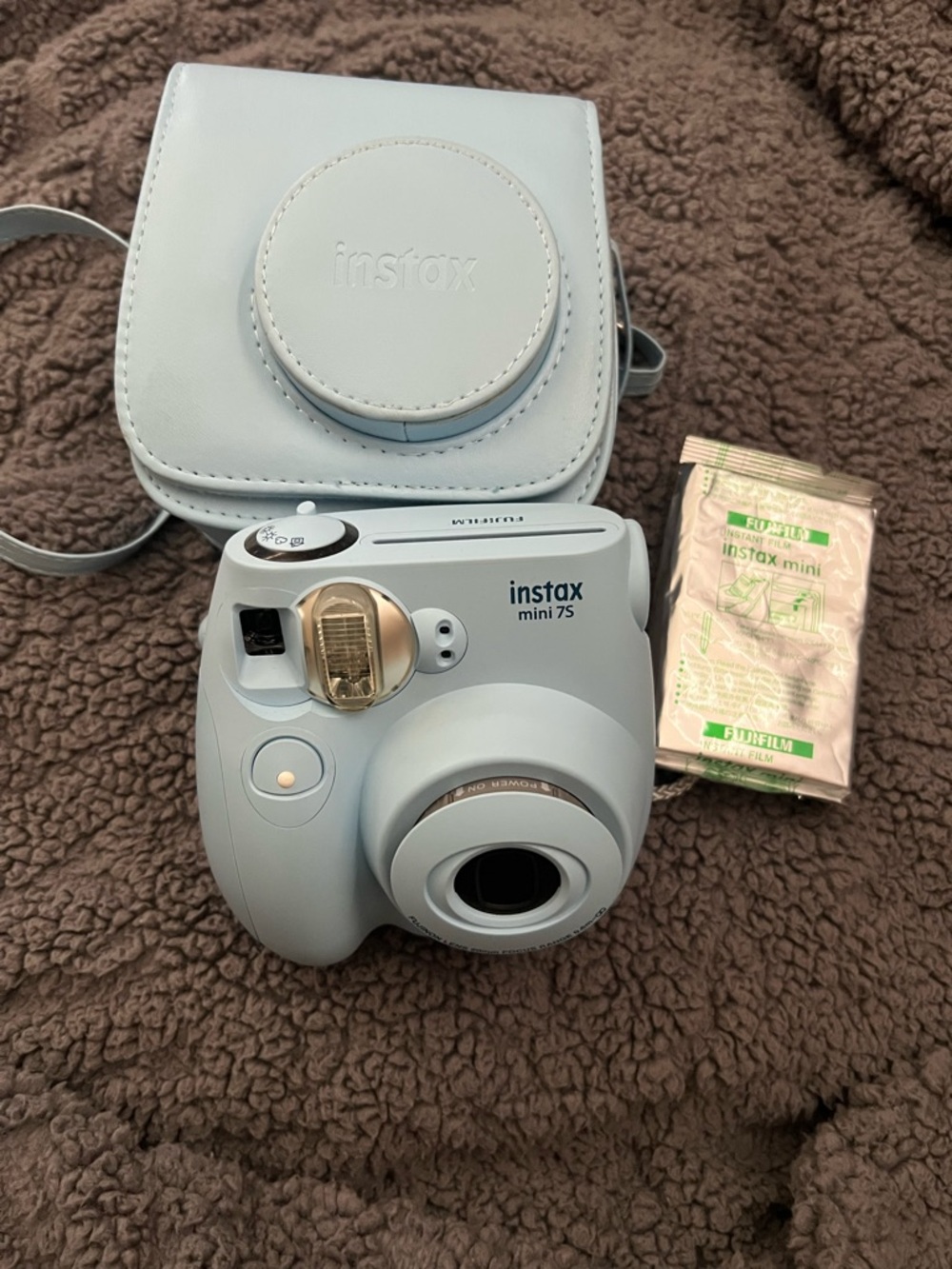 Fujifilm instax mini 7S Instant Camera in Light Blue with Matching Case